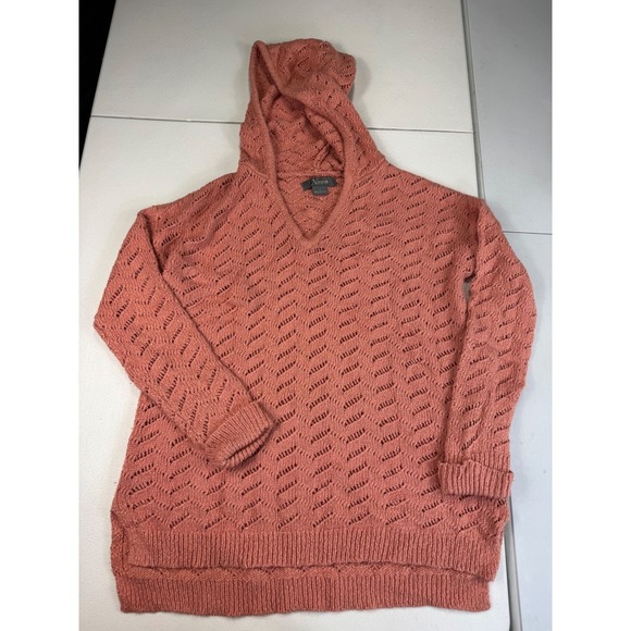 Naturale Reflections Women's Knit Hooded Sweater Salmon Orange S - Picture 2 of 6